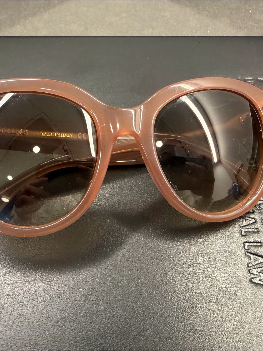 Celine Round Pink-Brown Oversized Women's Sunglasses